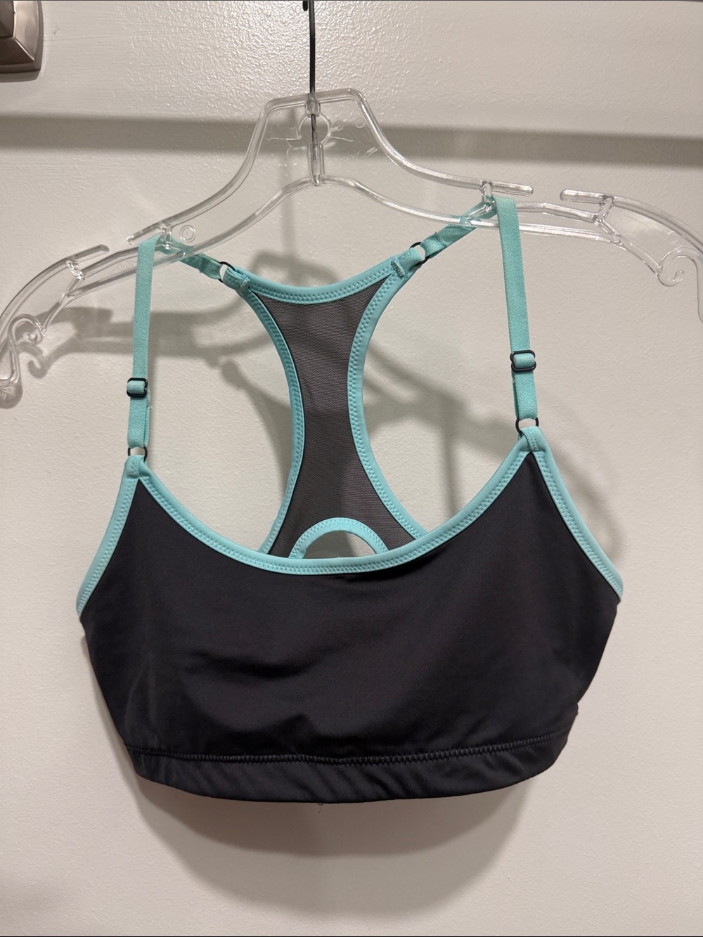 Balance Collection Black and Aqua Racerback Sport Bralette